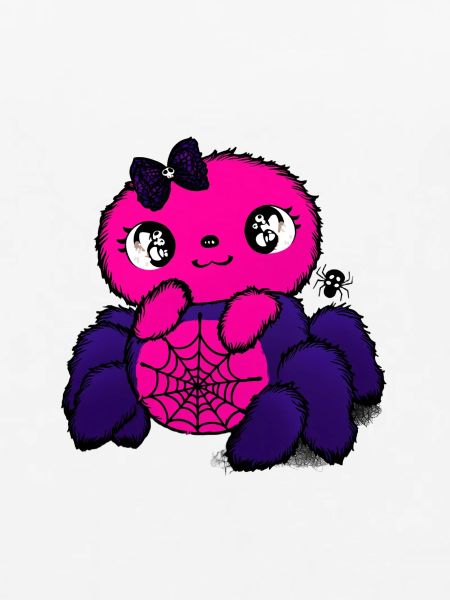 Pinker Spinnenfreundin mit Netzmuster