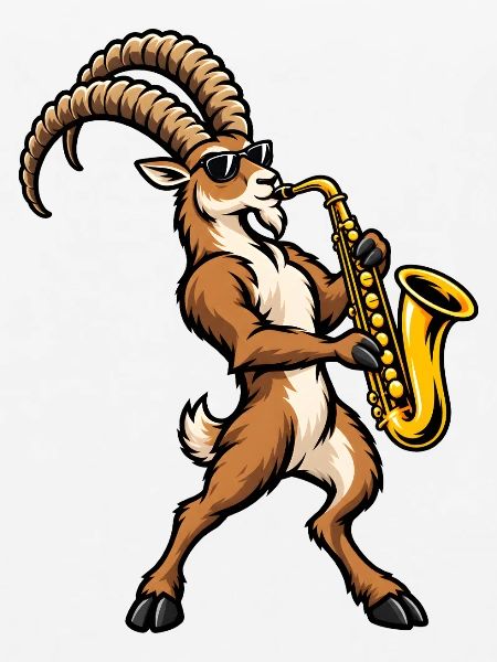 Steinbock mit Saxophon – Sternzeichen