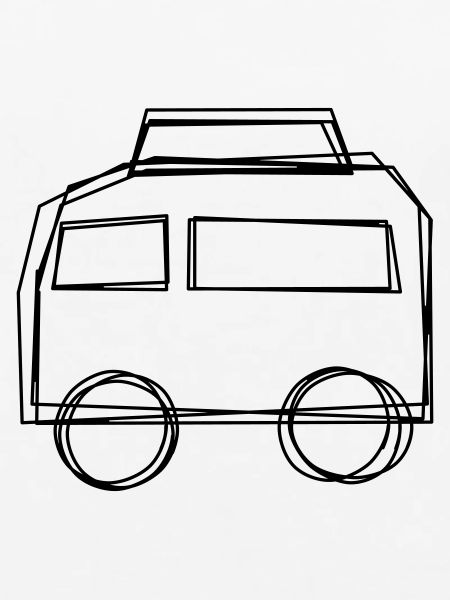 Campingbus handgezeichnet