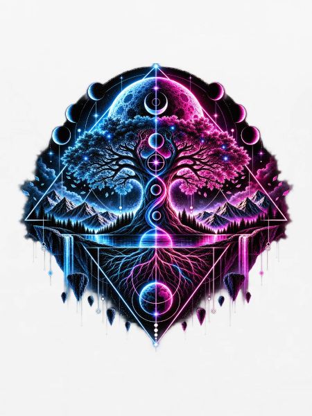 Neon Baum des Lebens