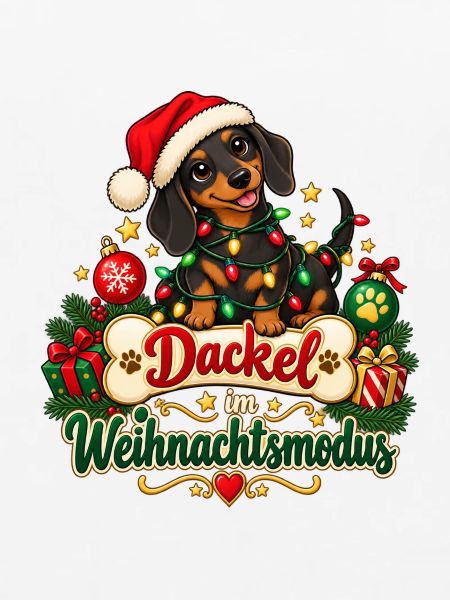Dackel im Weihnachtsmodus