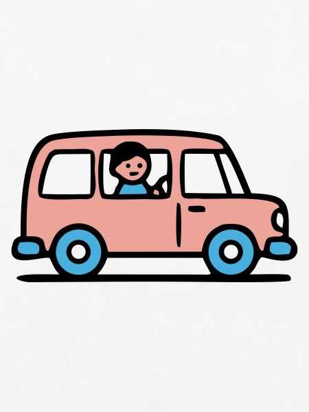 Pinker Schulbus Grafik