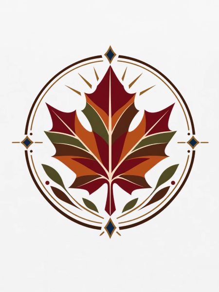Blätterkreis Herbstmuster