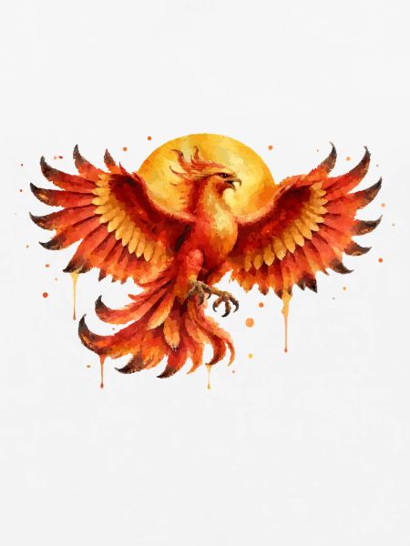 Feuerphönix Aquarell