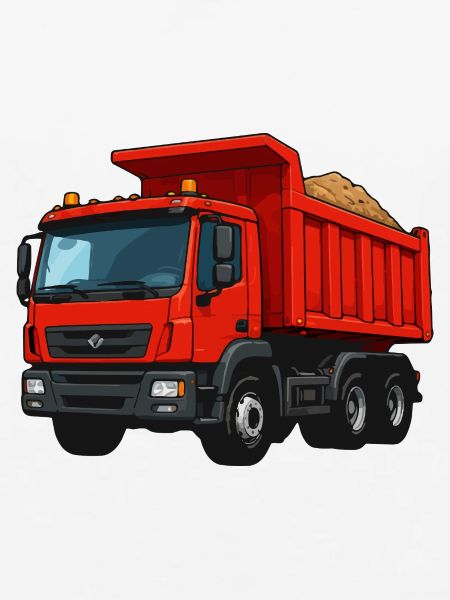 Roter Kipplader Cartoon-Design