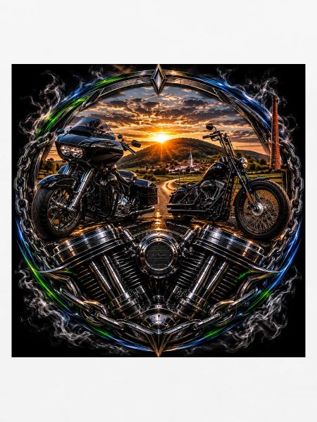 Sonnenuntergangs-Motorradkreis