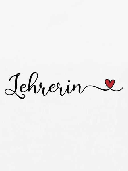 Lehrerin Schriftzug mit Herz