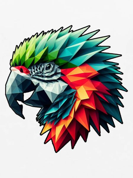 Papagei in Polygon Design Bunt