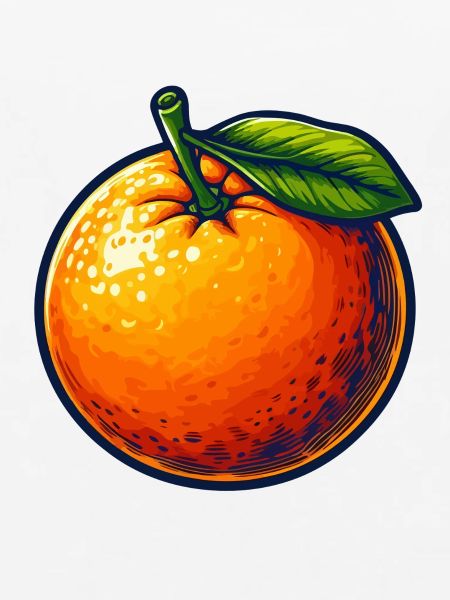 Mandarine mit Blatt