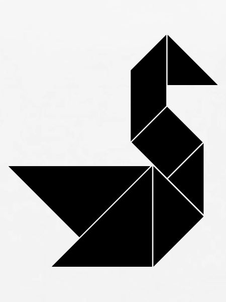 Tangram Schwan einfarbig
