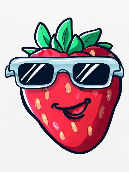 Coole Erdbeere mit Sonnenbrille - Fruchtiges