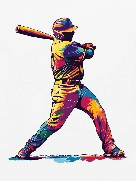 Farbenfroher Baseball-Hit