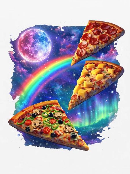 Kosmische Regenbogenpizza All