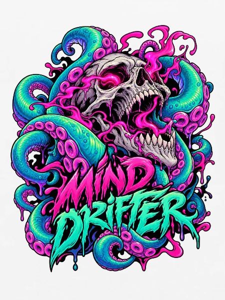 MindDrifter Skull Neon Tentakel