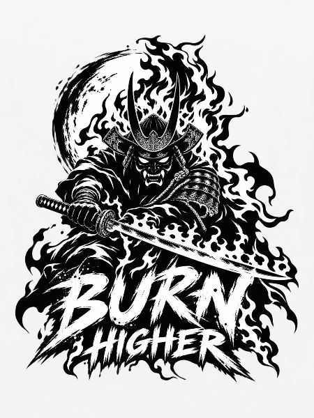 Flammen-Samurai Brenn Höher