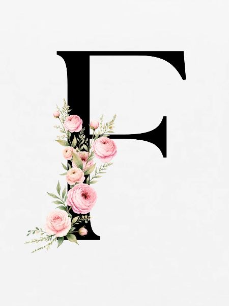 F Buchstabe Monogram Floral