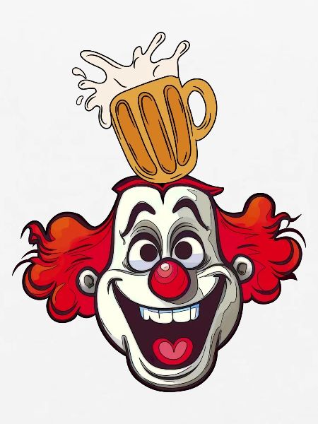 Clown mit Bierglas Splash Karnevalkostüm