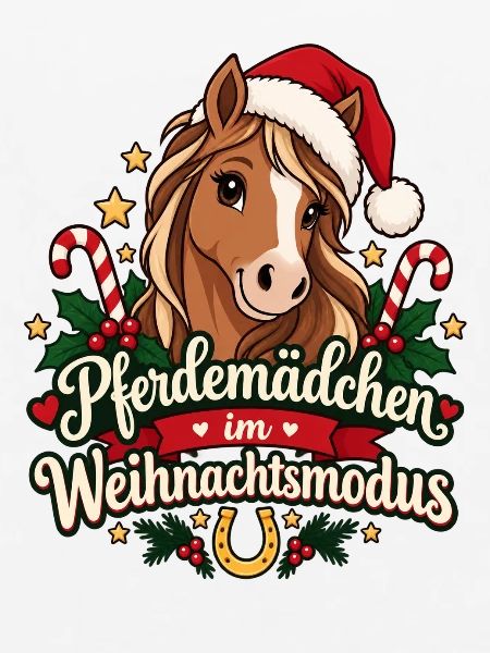 Pferdemädchen im Weihnachtsmodus