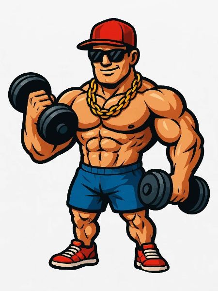Bodybuilder Cartoon Muskelheld