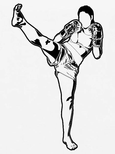 Weiblicher Kickboxer