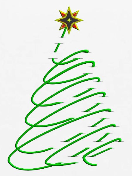 Weihnachtsbaum Spirale mit Stern
