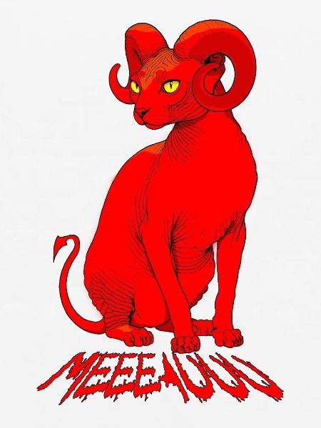 Dämonen-Sphinx-Katze: Rote Meeeauuu