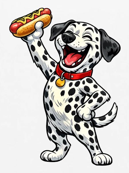 Dalmatiner mit Hot Dog