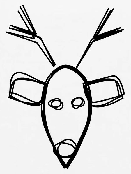 Hirsch handgezeichnet