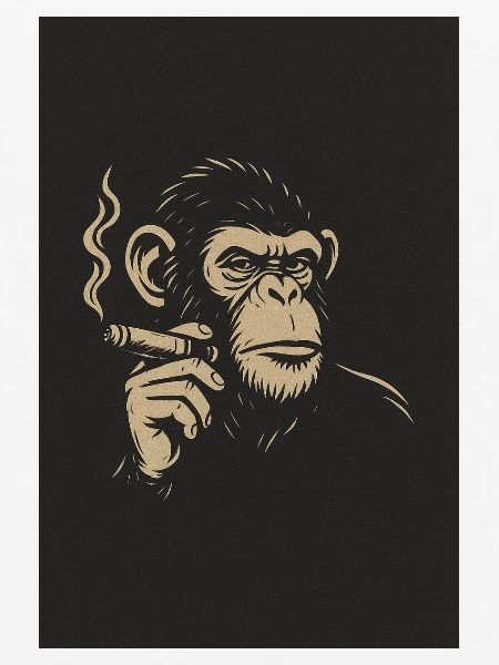 Affe mit Zigare Kunstdruck