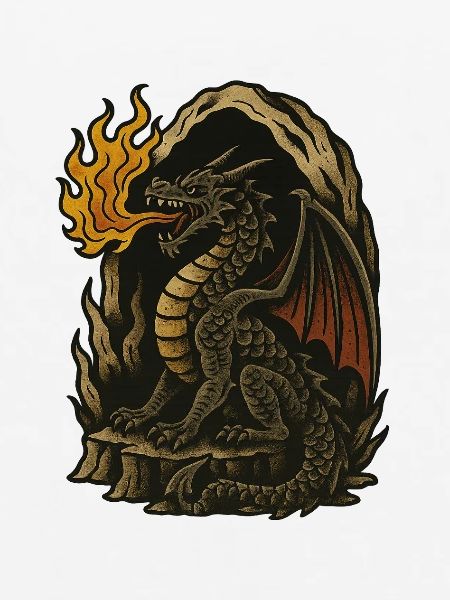 Flammender Drache