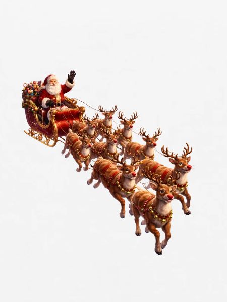 Santa mit Schlitten