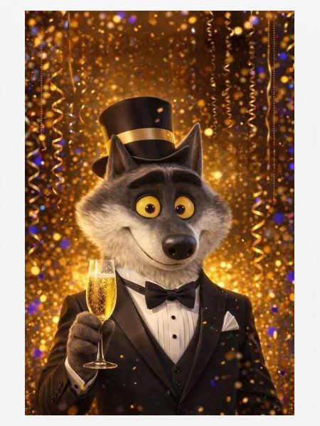Eleganter Wolf am Abend
