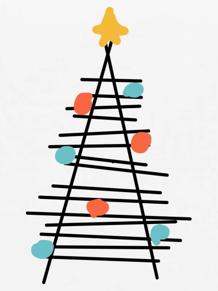 Farbenpunkt Baum Minimalismus