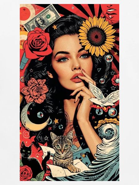 Buntes Pop-Art-Blumenmuster