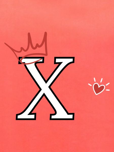 Buchstabe x Herzkrone