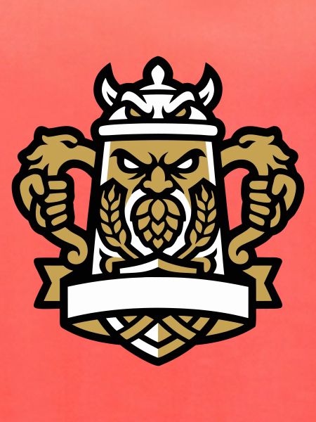 Bierkrieger Maskottchen Wappen