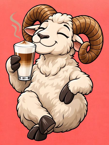 Widder Sternzeichen mit Latte Macchiato