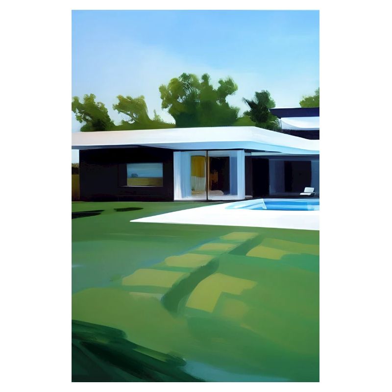 White villa with pool