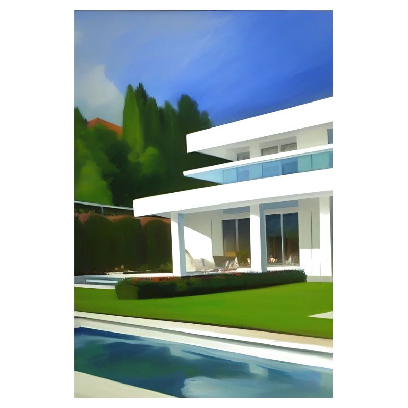 White villa with pool