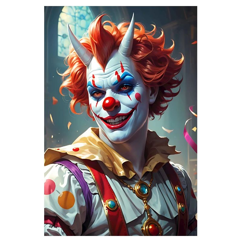 Clown man with horns