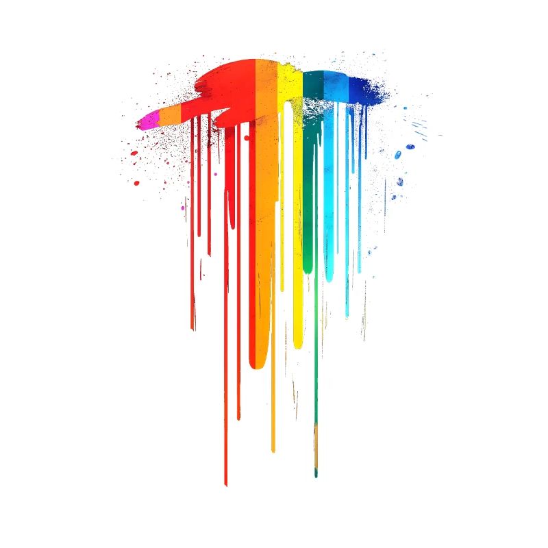 Subtle and Cool Dripping Pride Flag Rainbow Design