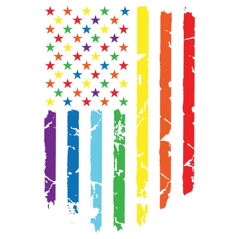 Rainbow flag with star pattern