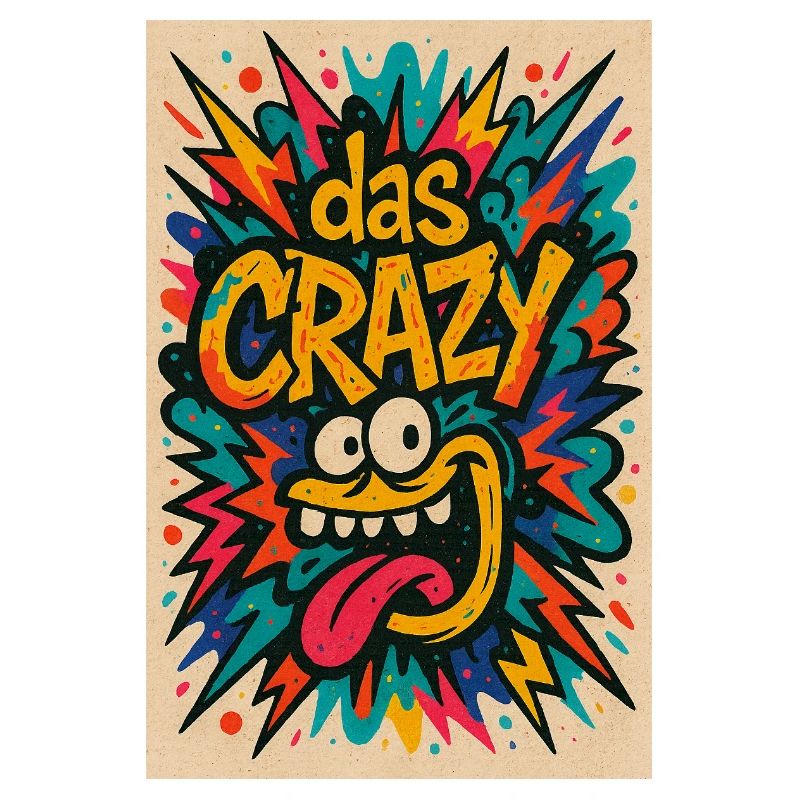Conception de bande dessinée colorée avec motif de dessin animé The Crazy