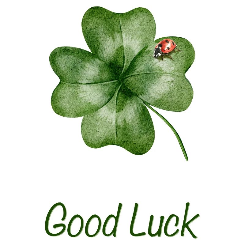 Good Luck – Shamrock with Ladybug