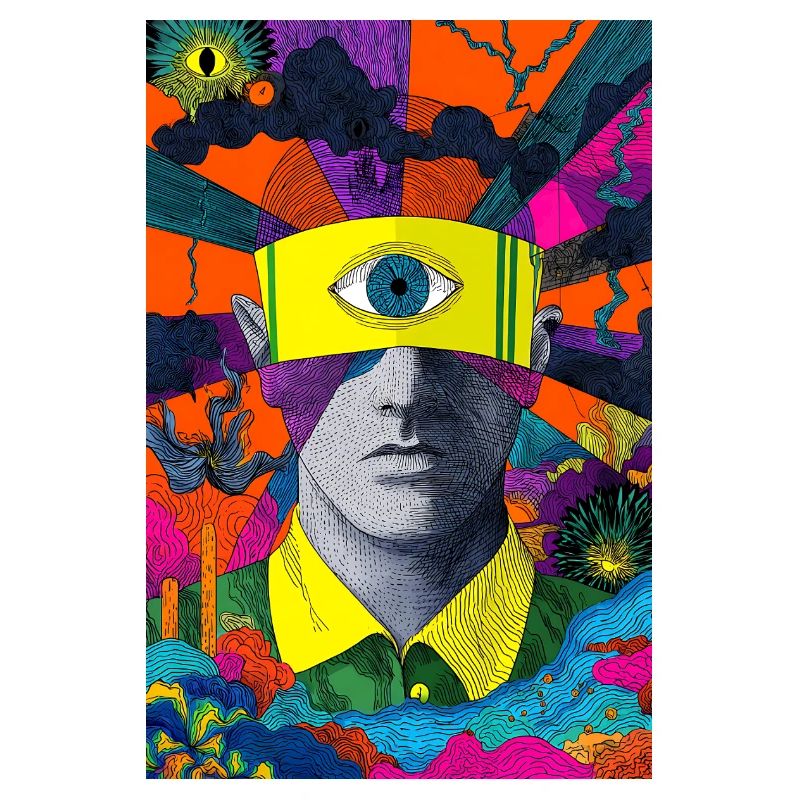 Visionäres Gesicht mit hypnotischem Blick