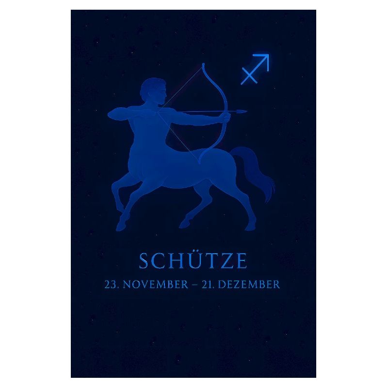 Sagittarius zodiac sign with bow &amp; constellation