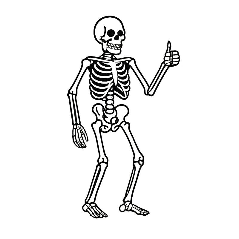 Leuchtender Skeleton im Retro Stil