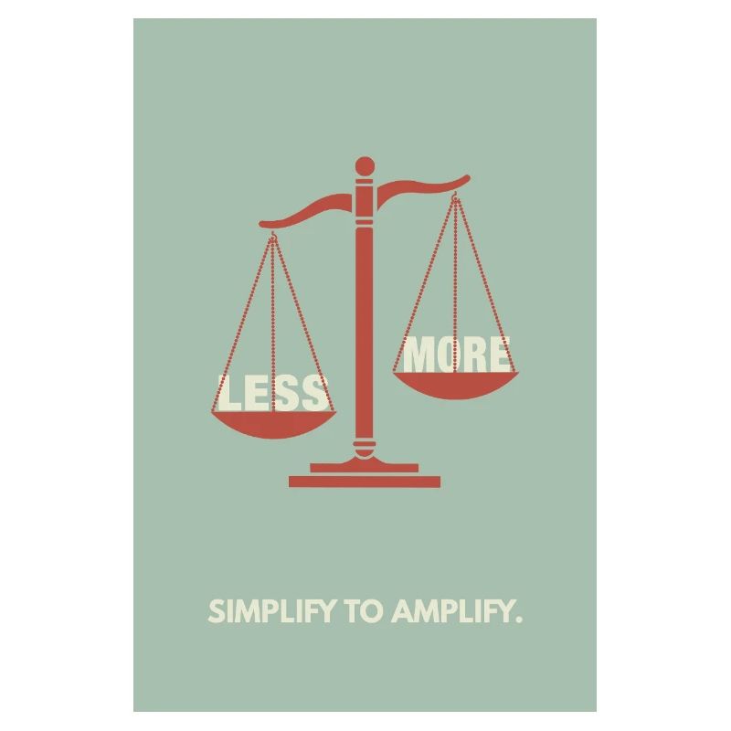 Moins, c’est plus - Conception d’affiche d’équilibre