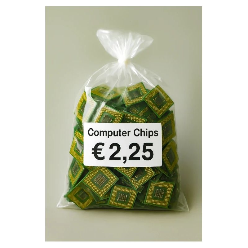 Computer chips price label
