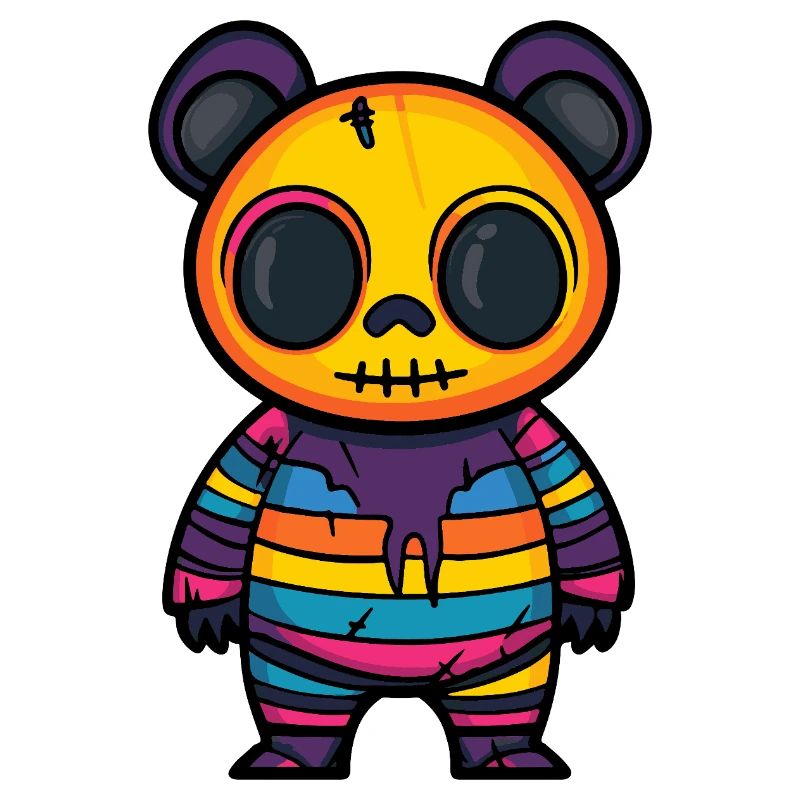 Panda Halloween Comic Funny